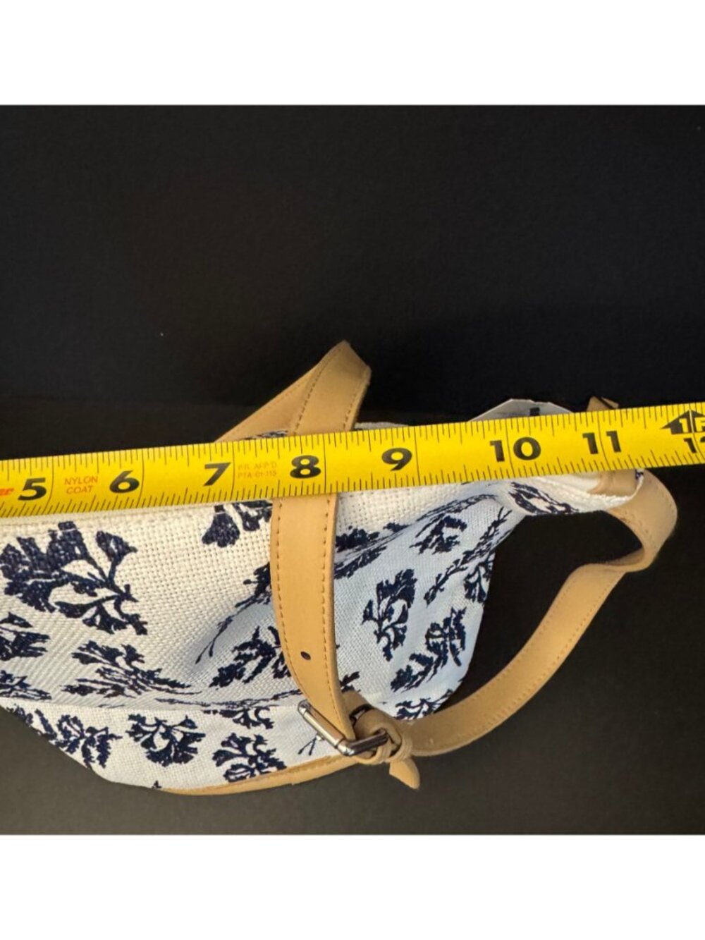 Vera Bradley Straw Bucket Crossbody Bag In Adrift Coral Blue Pattern With Adjust - Picture 15 of 16